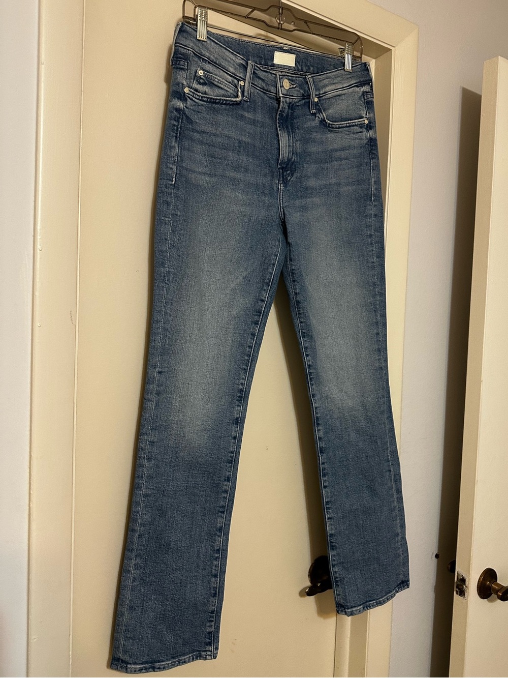 Mother Rascal Skimp Classic Women's Mid Blue Straight Jeans